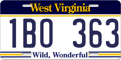 WV license plate 1BO363