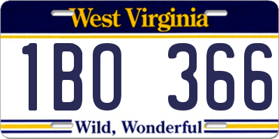 WV license plate 1BO366