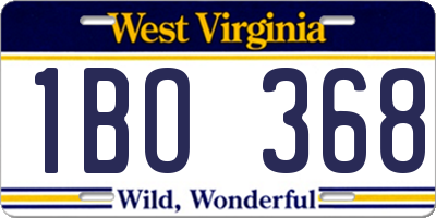 WV license plate 1BO368