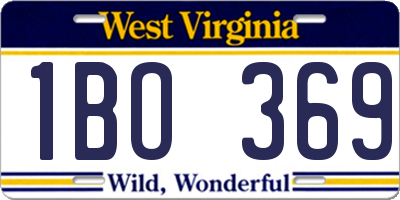WV license plate 1BO369