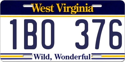 WV license plate 1BO376