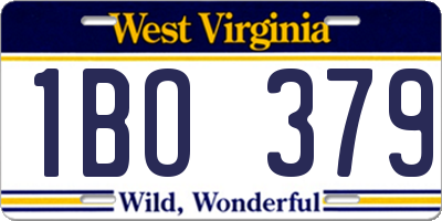 WV license plate 1BO379