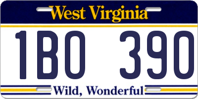 WV license plate 1BO390