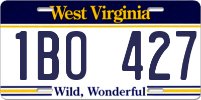 WV license plate 1BO427