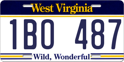 WV license plate 1BO487