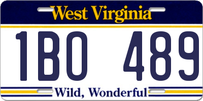 WV license plate 1BO489