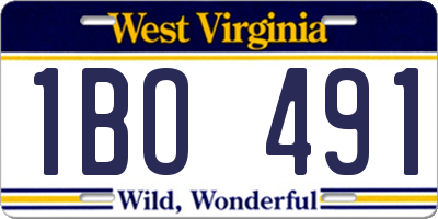 WV license plate 1BO491