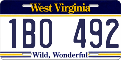 WV license plate 1BO492