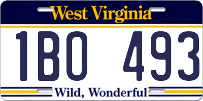 WV license plate 1BO493