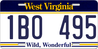 WV license plate 1BO495