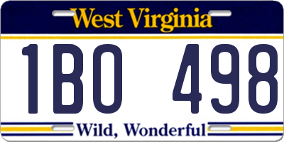 WV license plate 1BO498