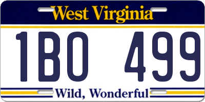 WV license plate 1BO499