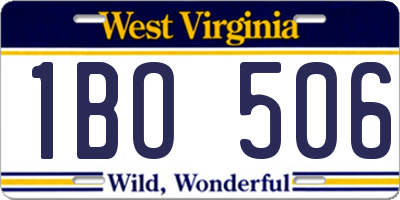 WV license plate 1BO506