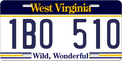 WV license plate 1BO510