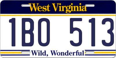 WV license plate 1BO513