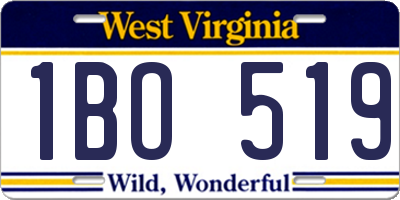 WV license plate 1BO519