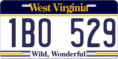 WV license plate 1BO529