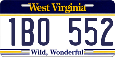 WV license plate 1BO552