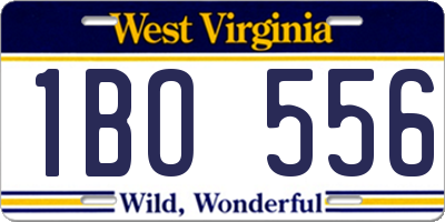WV license plate 1BO556