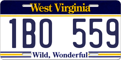 WV license plate 1BO559