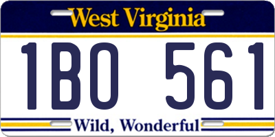WV license plate 1BO561