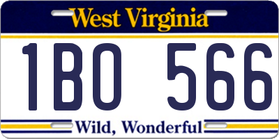 WV license plate 1BO566