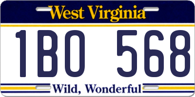 WV license plate 1BO568