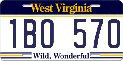 WV license plate 1BO570