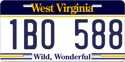 WV license plate 1BO588