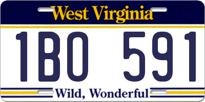 WV license plate 1BO591