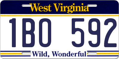 WV license plate 1BO592