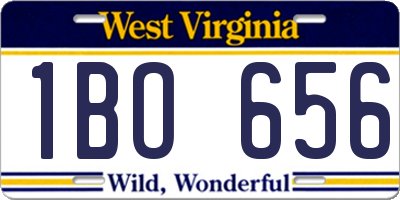 WV license plate 1BO656