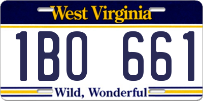 WV license plate 1BO661