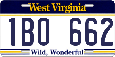 WV license plate 1BO662