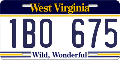 WV license plate 1BO675