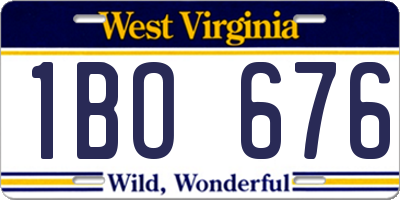 WV license plate 1BO676