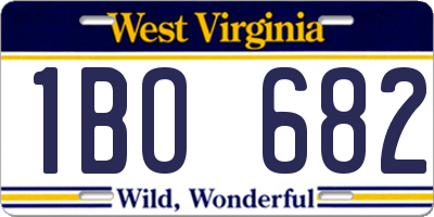 WV license plate 1BO682