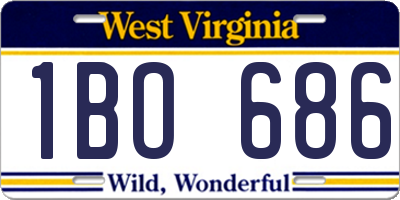WV license plate 1BO686