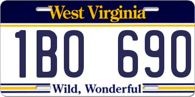 WV license plate 1BO690