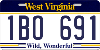 WV license plate 1BO691