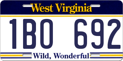 WV license plate 1BO692