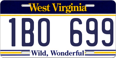 WV license plate 1BO699