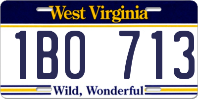 WV license plate 1BO713