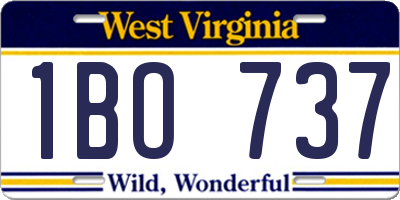 WV license plate 1BO737