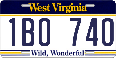 WV license plate 1BO740