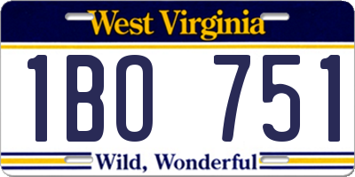WV license plate 1BO751
