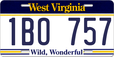WV license plate 1BO757