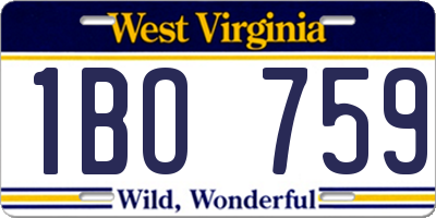 WV license plate 1BO759