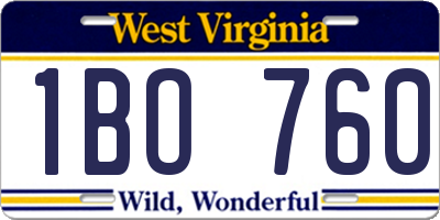 WV license plate 1BO760