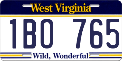 WV license plate 1BO765